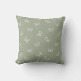 Boho Butterfly Modern Baby Girl Neutral Sage Green Cushion