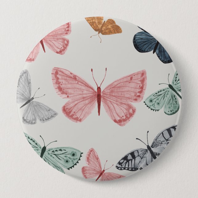 Boho Butterfly Party Accessories Favours 10 Cm Round Badge (Front)