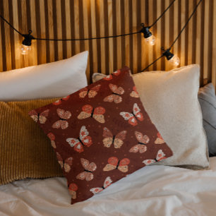Boho Butterfly Pattern - Autumn Home Decor Cushion