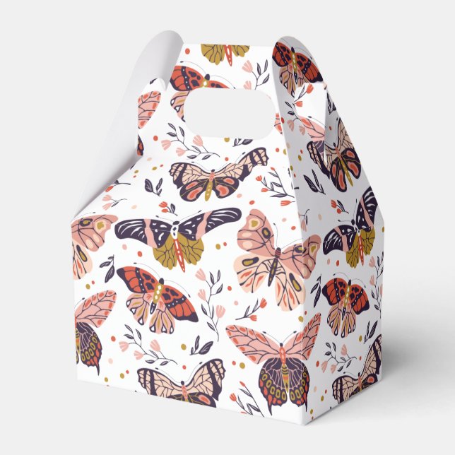 Boho Butterfly Pattern Favour Box (Front Side)