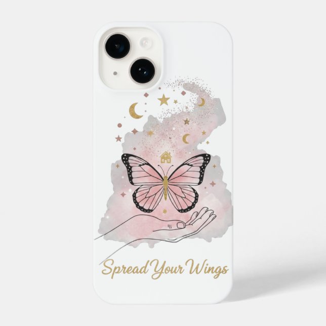 Boho Butterfly "Spread Your Wings" iPhone Case (Back)