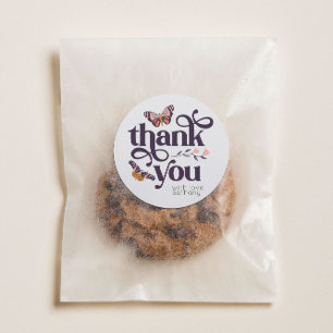 Boho Butterfly Thank You Classic Round Sticker