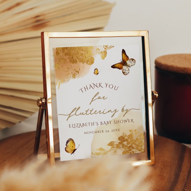 Boho Butterfly Thank You for Fluttering by Poster (Creator Uploaded)