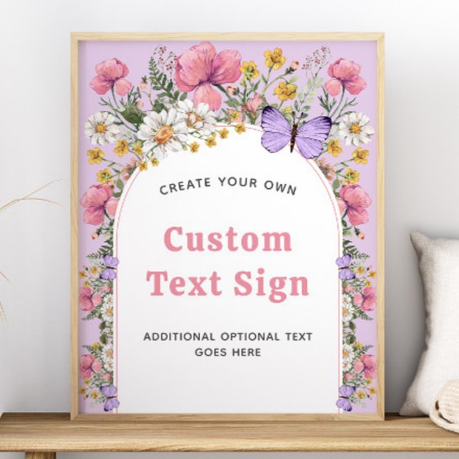 Boho Butterfly Wildflower Birthday 16x20 Sign (Boho Butterfly Wildflower Birthday 16x20 Sign)