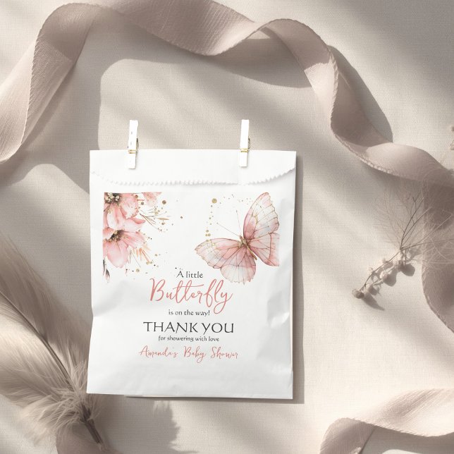 Boho Butterfly Wildflower Floral Girl Baby Shower Favour Bag (Creator Uploaded)