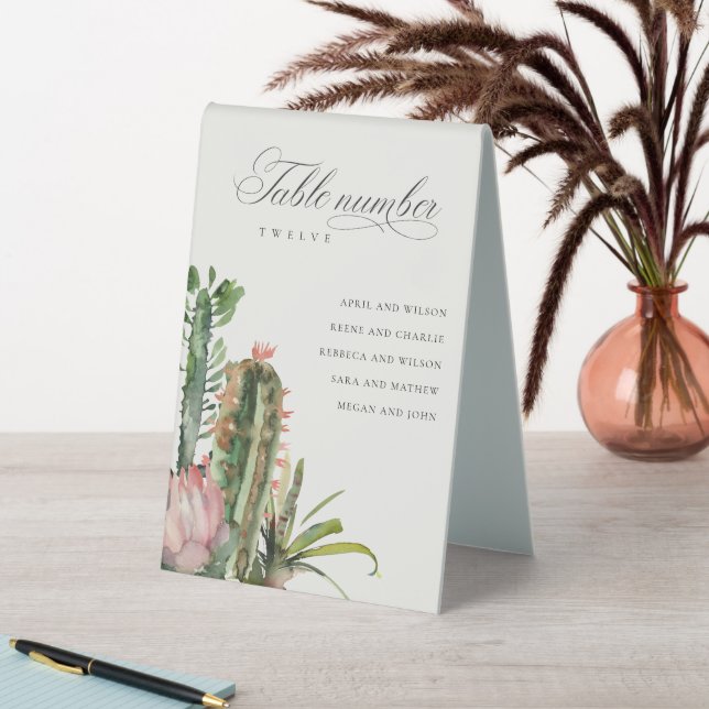 Boho Cacti Foliage Wedding Seating Chart (In SItu (Table))