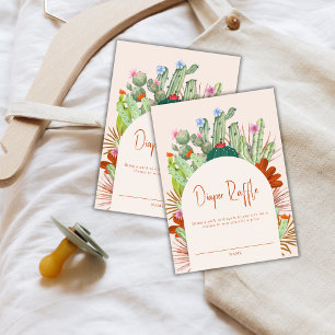 Boho Cactus Arch Desert Baby Shower Diaper Raffle Enclosure Card