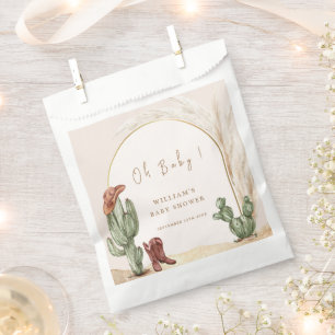 Boho Cactus Arch Desert Cowboy Baby Shower  Favour Bag