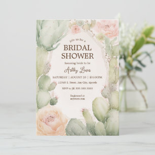 Boho Cactus Bridal Shower Invitation