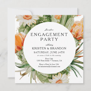 Boho Cactus Desert Engagement Party  Invitation