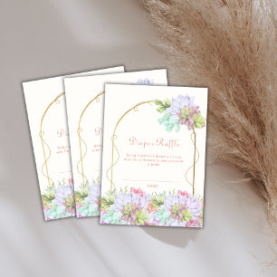 Boho Cactus Garden Diaper Raffle Baby Shower Enclosure Card