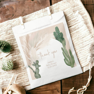 Boho cactus pampas arch desert baby shower  favour bag