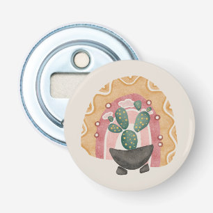 Boho Cactus Rainbow: Vibrant Desert Vibes Bottle Opener