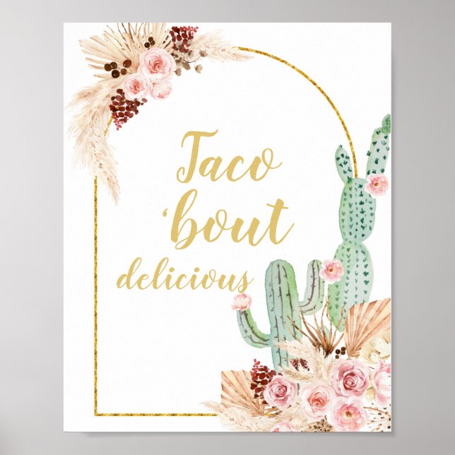 Boho Cactus Taco bout delicious  Poster (Front)