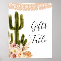 Boho Cactus Taco bout Love Gift Table 
