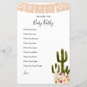 Boho Cactus Taco 'bout Love Prayers for Baby Sign
