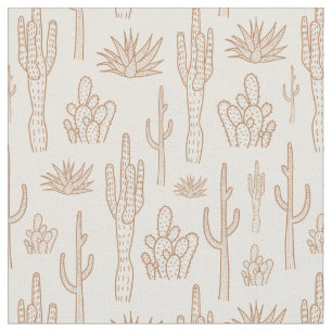 Boho Cactus Western Southern Desert Warm Neutral Fabric