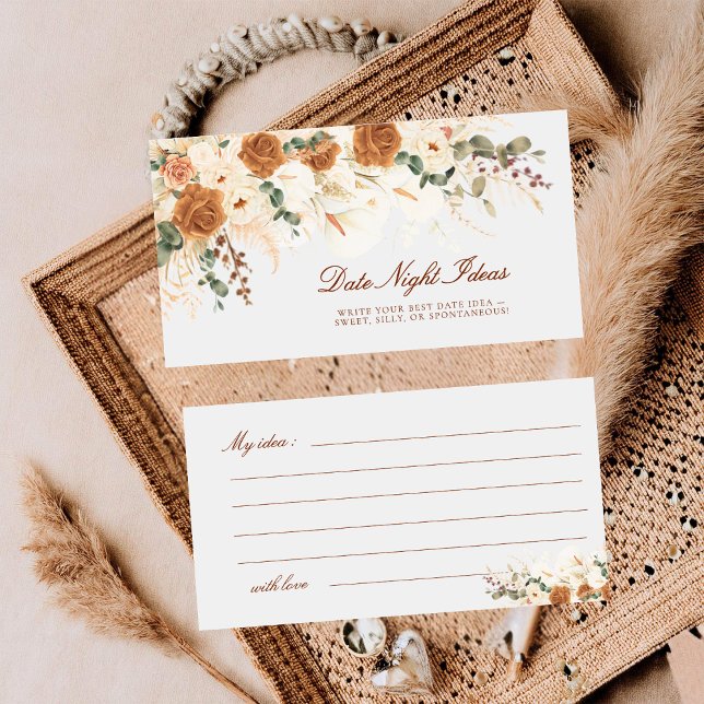Boho Calla Lilies Date Night Ideas Mini Ticket Card (Creator Uploaded)