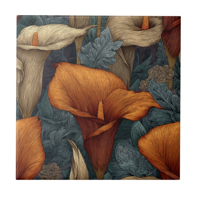 Boho Calla Lilles Tiles for Cozy Interiors (Front)
