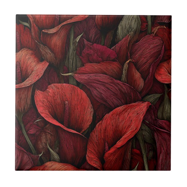 Boho Calla Lily Tiles for Bathroom Walls (Front)