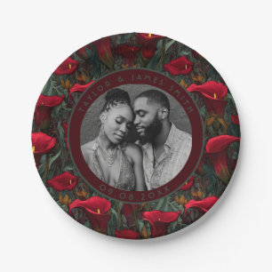Boho Calle Lilies Plates For Backyard Wedding