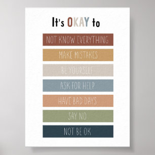 Boho calming corner it is ok to poster