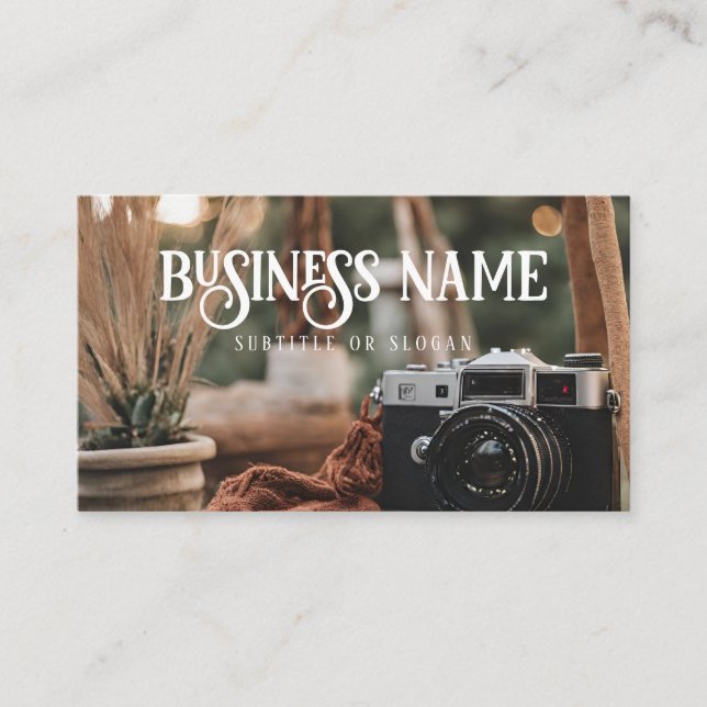 Boho Camera Business Card (Front)
