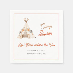 Boho Camping Tent Bachelorette Party  Napkin