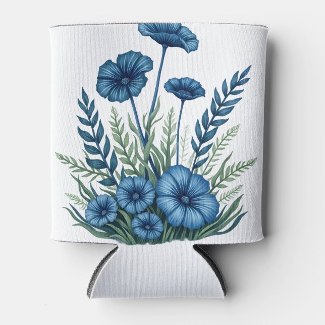Boho Can Cooler with Elegant Floral Design (Front)