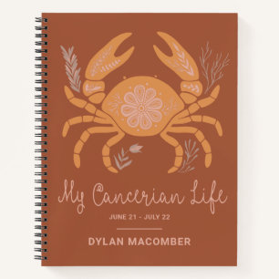 Boho Cancer Zodiac Astrology Personalised Journal