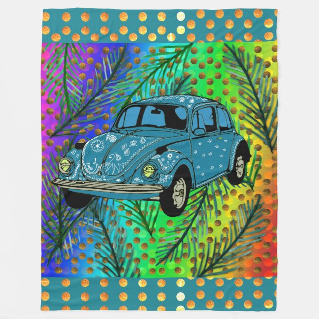 Boho Car, Summer Mood Fleece Blanket (Front)
