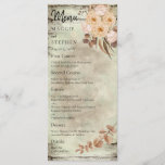 Boho Caramel Roses | Dried Grasses Wedding Menu<br><div class="desc">Boho exotic beachy wedding design with rustic faux distressed wood for a modern retro feel. Add gorgeous caramel-coloured roses and terracotta to dusky brown dried eucalyptus and grasses, and all that is needed is your details to start your wedding experience off in elegant style. Composite design by Holiday Hearts Designs....</div>