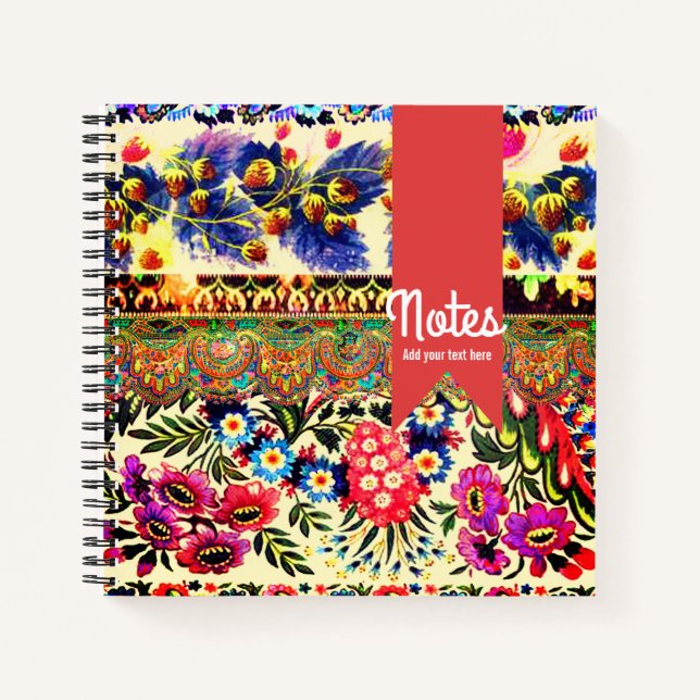 Boho Caravan Red Notebook (Front)