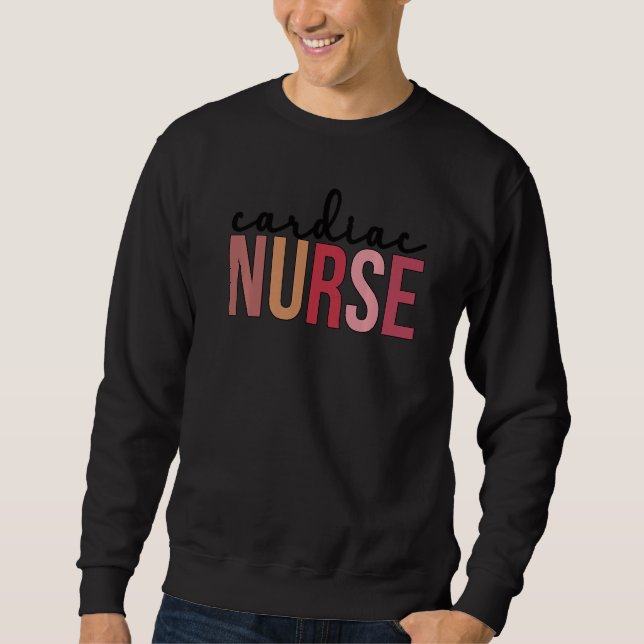 Boho Cardiac Nurse Cardiology Nurse Cardiac Nursin Sweatshirt (Front)