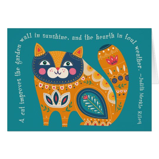 Boho Cat Card with Quote