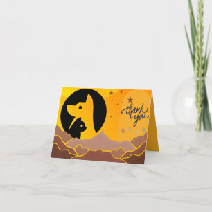 Boho Cat Dog Pet Caregiver Thank You Card