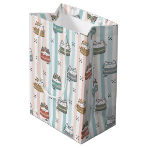 Boho Cats Tribal Pattern Medium Gift Bag