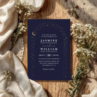 Boho Celestial Arch Moon Night QR Code Wedding