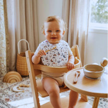 Boho Celestial Baby Bib | Neutral Moon and Stars