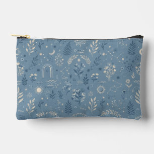Boho Celestial Botanical Dusty Blue Accessoryا Accessory Pouch