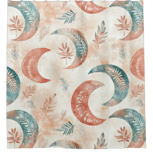 Boho Celestial Floral Moon Pattern (2) Shower Curtain