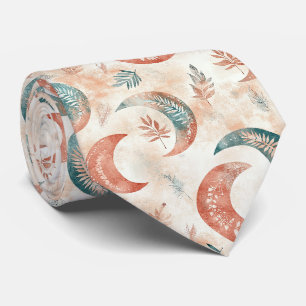 Boho Celestial Floral Moon Pattern (2) Tie