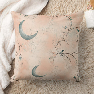 Boho Celestial Floral Moon Pattern (3) Cushion