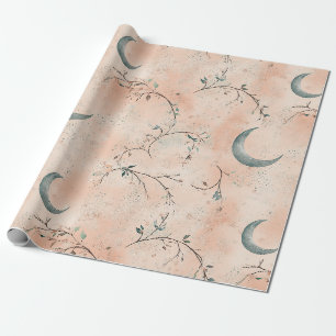 Boho Celestial Floral Moon Pattern (3) Wrapping Paper