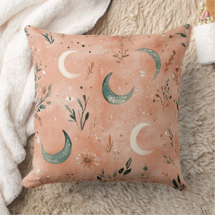 Boho Celestial Floral Moon Pattern (4) Cushion