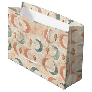 Boho Celestial Floral Moon Pattern (6) Large Gift Bag