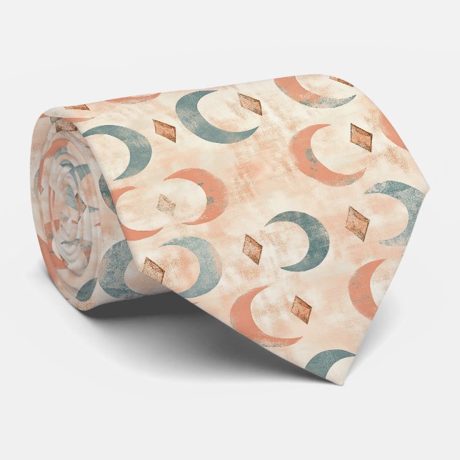 Boho Celestial Floral Moon Pattern (6) Tie (Rolled)