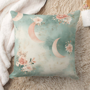 Boho Celestial Floral Moon Pattern (7) Cushion