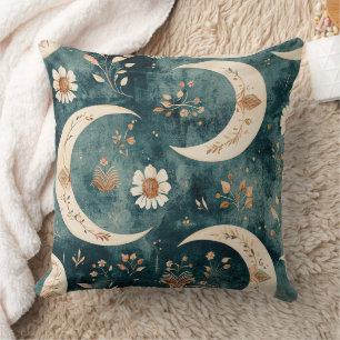 Boho Celestial Floral Moon Pattern (9) Cushion