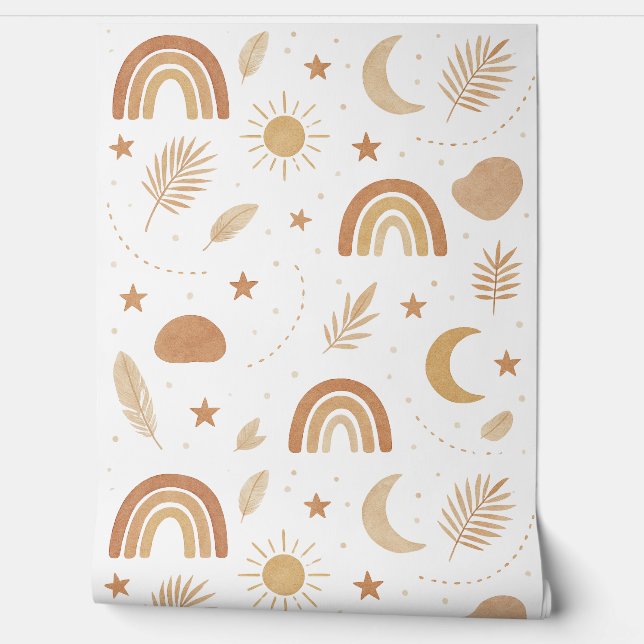 Boho Celestial Nursery Wallpaper  (Unrolling)